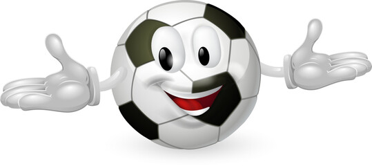 Illustration of a cute happy soccer football ball mascot man
