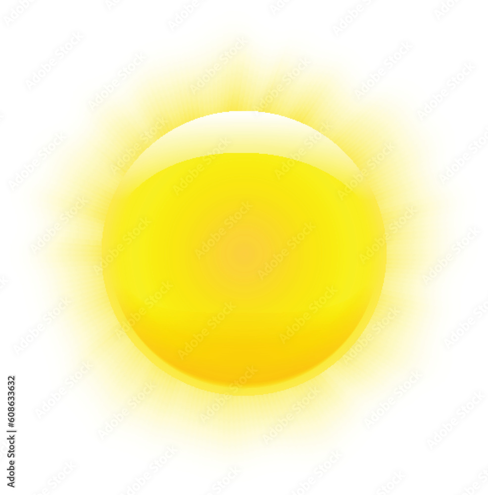 Poster sun with nice realistic rays and transparency ends. vector illustration