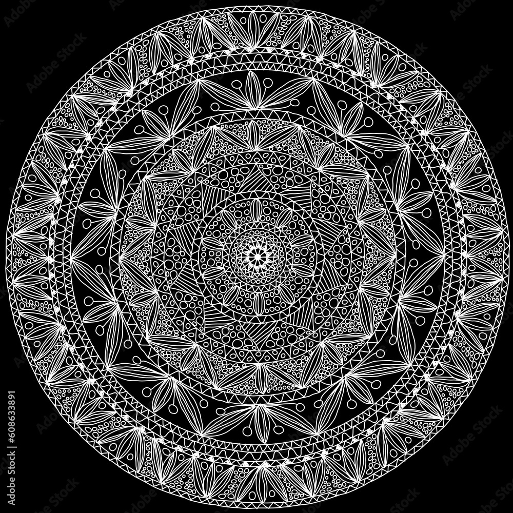 Poster hand-made ornamental round lace. also available as a vector in adobe illustrator eps format, compres