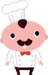 Cartoon cook character. Vector Illustration