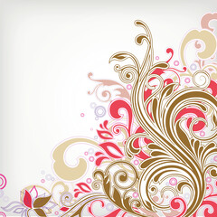 illustration drawing of floral background