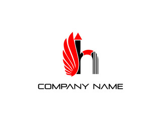H letter modern  logo and branding animal logo design . Perfect logo for business related to industry. creative style logo design vector.
