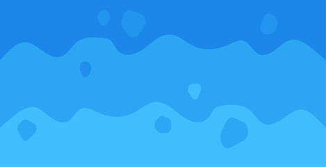 Water waves vector flat design background, abstract water background