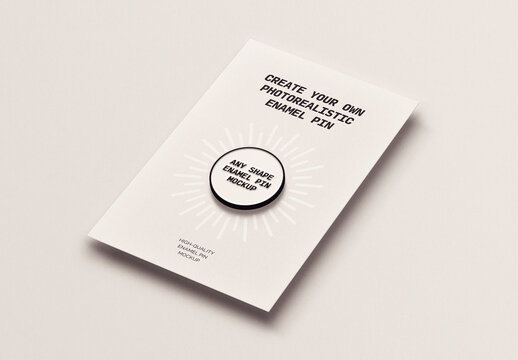 Enamel Pin Mockup Template Card Logo Soft Apparel Clothes