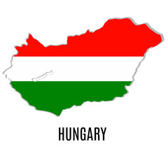 hungary map in flag colors