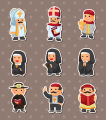 cartoon priest stickers