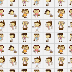 seamless cartoon office worker pattern