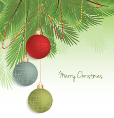 Vector christmas background with decorated christmas tree