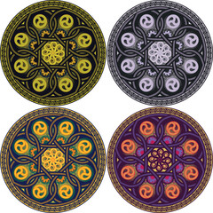 Plate with national Arabian patterns for design in a vector
