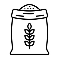 Maida bag vector line icon design, Bakery and Breadsmith symbol, Cuisine Maestro sign, food connoisseur stock illustration, refined wheat flour sack concept