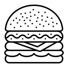 Bacon Cheeseburger vector line icon design, Bakery and Breadsmith symbol, Cuisine Maestro sign, food connoisseur stock illustration, HotBurg concept