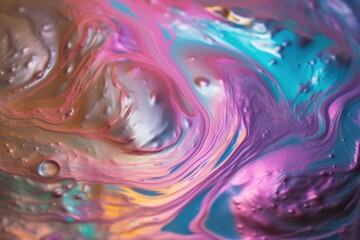 concept art Holographic texture of paints in water. Abstract soft pastel rainbow background. Colors of the rainbow, wallpaper, Generative AI