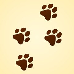 Brown Wildlife illustration of Animal trace on light brown background
