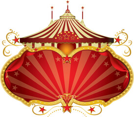A circus frame with a big top and a large copy space for your message. © Designpics