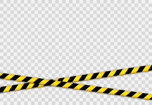 Barrier Warning Tape On Transparent Background. Vector Illustration. 