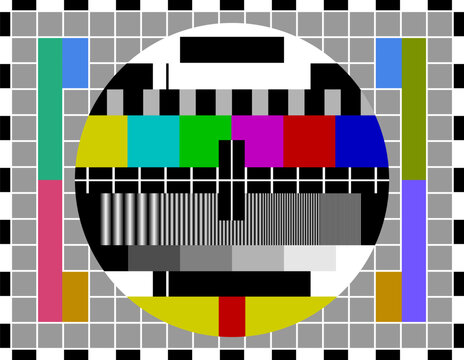 Classic pattern for testing TV signal quality in PAL television systems