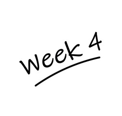 Week 4 memo note. vector illustration heading in black lettering. Schedule and planner 