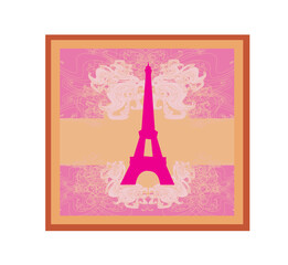 vintage retro Eiffel card