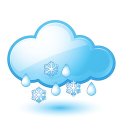 Single weather icon - Cloud with Snow and Rain