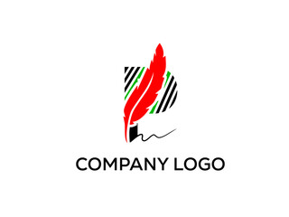 Fototapeta premium P letter Modern abstract Creative digital wings logo. vector illustration logo. modern style Awesome logo in shape a template Mode flat.