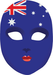 Classic mask with symbols of statehood of Australia. Vector illustration