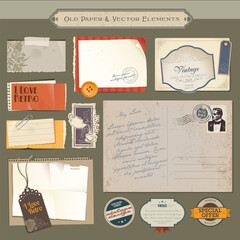 Vintage paper and vector elements