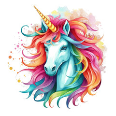 Unicorn Fantasy Illustration of a Magnificent and Beautiful Magical Unicorn Clipart Ai Generiert