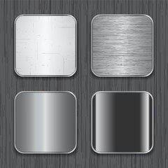 Blank metallic apps icon templates. Vector illustration