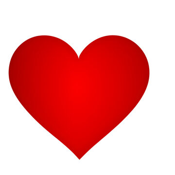 Red heart isolated on transparent background