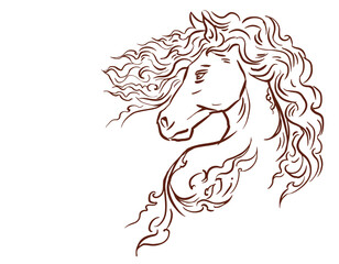 abstract with a horse vector for card decoration illustration
