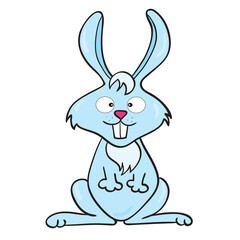 Vector illustration of smiling cute cartoon rabbit.