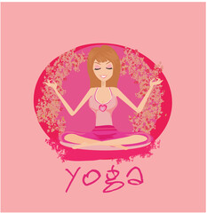 Yoga girl in lotus position