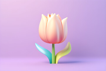 Pink Tulip Flower Wallpaper 3D