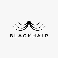 Obraz premium Abstract Black Hair Wave Logo Design