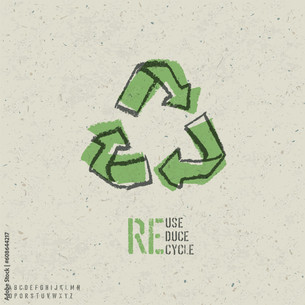 Poster reuse, reduce, recycle poster design. include reuse symbol image, seamless reuse paper texture in sw