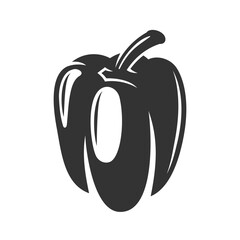 Vintage bell pepper isolated on white background. Bell pepper in retro style. Vector illustration