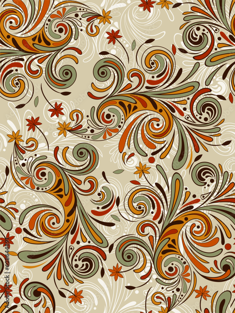Poster vector seamless pattern with autumn leaves, fully editable eps 8 file with clipping mask, pattern in
