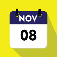 08 november icon, new calender, calender icon