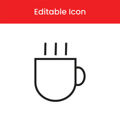 Coffee cup icon, Coffee cup outline icon, Coffee cup vector icon
