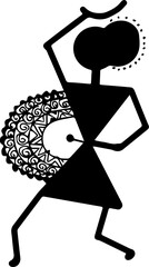 Silhuette woman dance black and white images