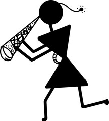 Silhuette woman dance black and white images