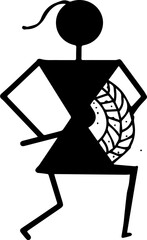 Silhuette woman dance black and white images