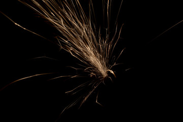lines of light. sparks in the dark