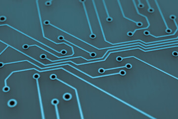 printed circuit. layout of tracks.