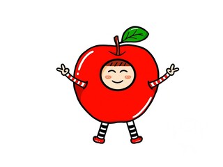Mascot apple fruit 