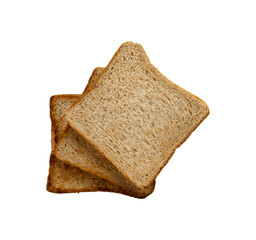 Slice of plain bread for breakfast isolated