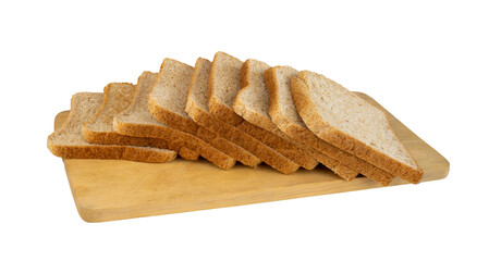 sliced ​​white bread served on a wooden board