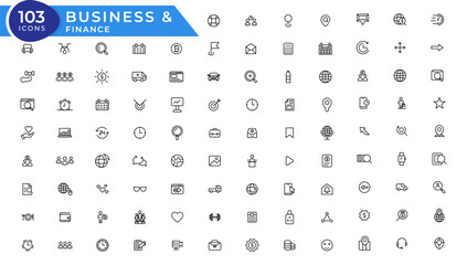 Mega icon set. Business, finance, seo, shopping, logistics, medical, health, people, teamwork, contact us, arrows, technology, social media, education, creativity.