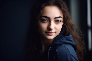 cropped portrait of a beautiful young woman in sportswear, created with generative ai