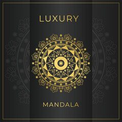 Vector luxury ornamental mandala design background in gold, silver color